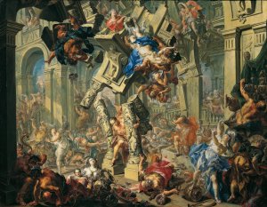 Samson's Revenge by Johann Georg Platzer Oil Painting