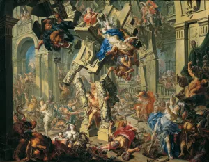 Samson's Revenge by Johann Georg Platzer Oil Painting