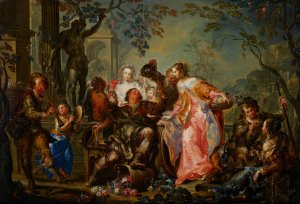 The Pleasures of the Seasons; Autumn by Johann Georg Platzer Oil Painting