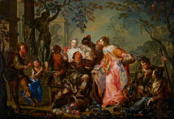 The Pleasures of the Seasons; Autumn  by Johann Georg Platzer - Hand-Painted Oil Painting Reproduction