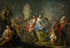 The Pleasures of the Seasons; Spring by Johann Georg Platzer Oil Painting
