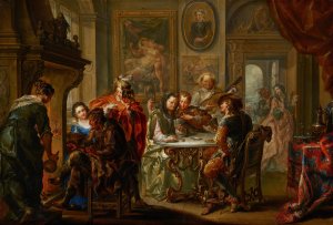 The Pleasures of the Seasons; Winter Oil painting by Johann Georg Platzer