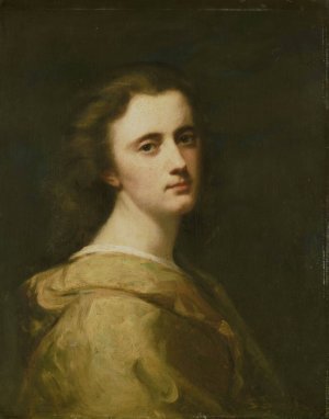 Portrait of Therese Schwartze, the Artist's Daughter, at 16 years of age by Johann Georg Schwartze Oil Painting
