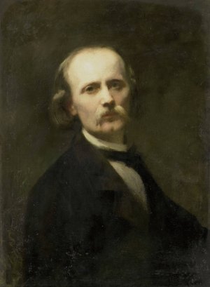Self-Portrait by Johann Georg Schwartze Oil Painting