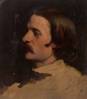 Studiekop naar links by Johann Georg Schwartze Oil Painting