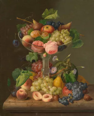 Fruchtestillleben by Johann Georg Seitz Oil Painting