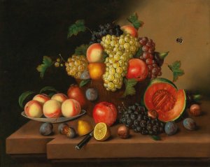 Grosses dekoratives Fruchtestillleben by Johann Georg Seitz Oil Painting
