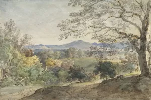 A View across the Inn Valley to the Alps and Neubeuern by Johann Georg Von Dillis Oil Painting