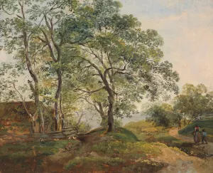 Hugelige Baumlandschaft mit Hutte by Johann Georg Von Dillis Oil Painting