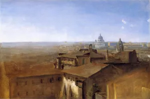 Three Views of Rome from the Villa Malta: View of St. Peter's by Johann Georg Von Dillis Oil Painting