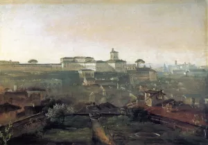 Three Views of Rome from the Villa Malta: View of the Quirinale Hill by Johann Georg Von Dillis - Oil Painting Reproduction