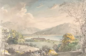 View of the Monastery in Tegernsee seen from the north-east by Johann Georg Von Dillis Oil Painting