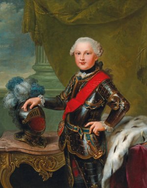 Portrait Of Duke Carl II August Of Pfalz-Zweibrucken As Hereditary Prince Of Bavaria by Johann Georg Ziesenis Oil Painting