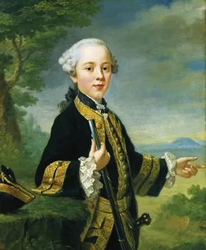 Portrait of Justinian Theodor Friedrich von Holzhausen by Johann Georg Ziesenis Oil Painting