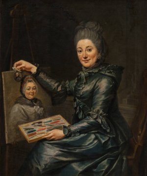 Portrait of the Artist's Daughter Elisabeth, Married Lampe by Johann Georg Ziesenis Oil Painting