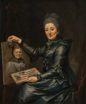 Portrait of the Artist's Daughter Elisabeth, Married Lampe by Johann Georg Ziesenis Oil Painting