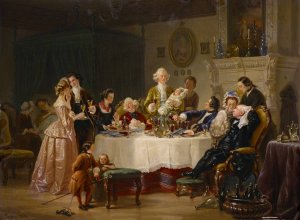 Celebration after the Baptism by Johann Geyer Oil Painting