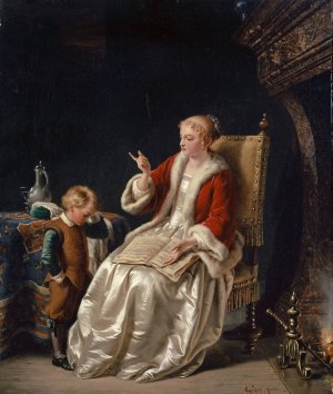 The Maternal Admonition by Johann Geyer Oil Painting