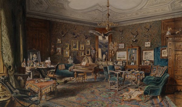 Main Product Photo of Herrschaftliches Interieur  Painting by Johann (Giovanni) Varrone
