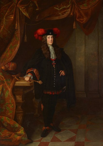 Kaiser Karl VI.  by Johann Gottfried Auerbach - Hand-Painted Oil Painting Reproduction