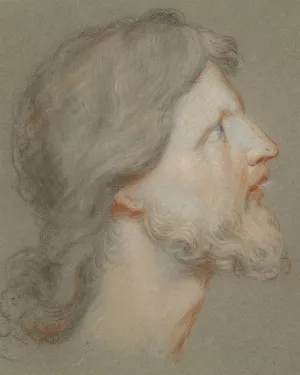 Head of Christ by Johann Gottfried Saiter Oil Painting