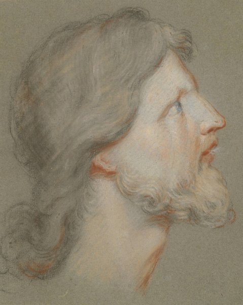 Head of Christ  by Johann Gottfried Saiter - Hand-Painted Oil Painting Reproduction