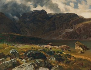 Der Hintere Murgsee by Johann Gottfried Steffan Oil Painting