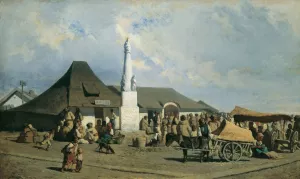 Marktplatz in Szolnok by Johann Gualbert Raffalt Oil Painting