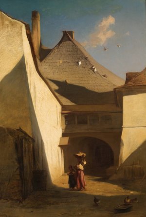 Ungarischer Bauernhof by Johann Gualbert Raffalt Oil Painting
