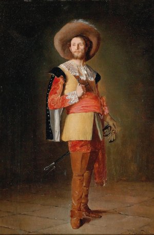 A Knight by Johann Hamza Oil Painting