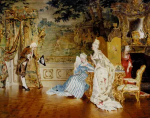 The Admirer by Johann Hamza Oil Painting