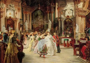 The Christening Oil painting by Johann Hamza