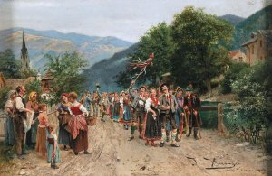 The Peasant Wedding by Johann Hamza Oil Painting