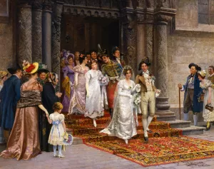 The Wedding by Johann Hamza Oil Painting