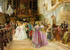 The Wedding by Johann Hamza Oil Painting