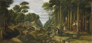 Procession of Pilgrims in the Forest by Johann Heinrich Ferdinand Olivier Oil Painting