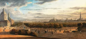A View of Vienna from the Terrace of Palais Schwarzenberg by Johann Heinrich Hintze Oil Painting