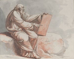 A Prophet Seated on a Rock by Johann Heinrich Lips Oil Painting