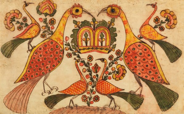 Fraktur Motifs  by Johann Heinrich Otto - Hand-Painted Oil Painting Reproduction