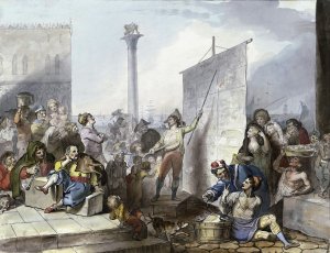 Bankelsanger auf der Piazetta in Venedig Oil painting by Johann Heinrich Ramberg