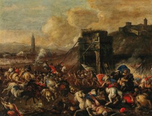 The Battle of Vienna by Johann Heinrich Roos Oil Painting
