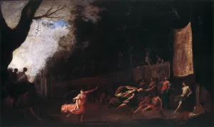 Atalanta and Hippomenes by Johann Heinrich Schoenfeld Oil Painting