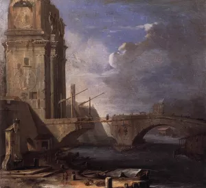 Roman Capriccio by Johann Heinrich Schoenfeld Oil Painting