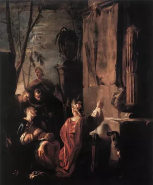 Scythians at the Tomb of Ovid by Johann Heinrich Schoenfeld Oil Painting