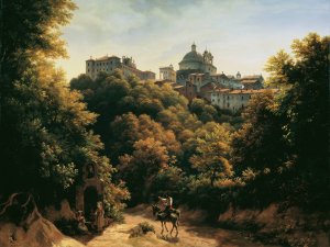 Ansicht von Ariccia by Johann Heinrich Schilbach Oil Painting