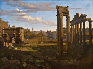 View From The Capitol, Looking Towards The Forum Romanum by Johann Heinrich Schilbach Oil Painting