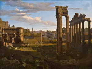 View From The Capitol, Looking Towards The Forum Romanum Oil painting by Johann Heinrich Schilbach