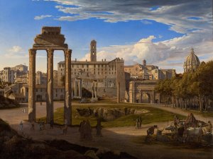 View Of The Forum Romanum Towards The Capitol by Johann Heinrich Schilbach Oil Painting