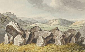 A Prehistoric Stone Circle on a Mound, an Extensive Landscape Beyond by Johann Heinrich Wilhelm Tischbein Oil Painting