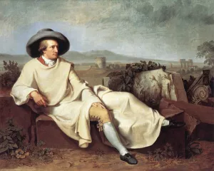 Goethe in The Roman Campagna by Johann Heinrich Wilhelm Tischbein - Oil Painting Reproduction